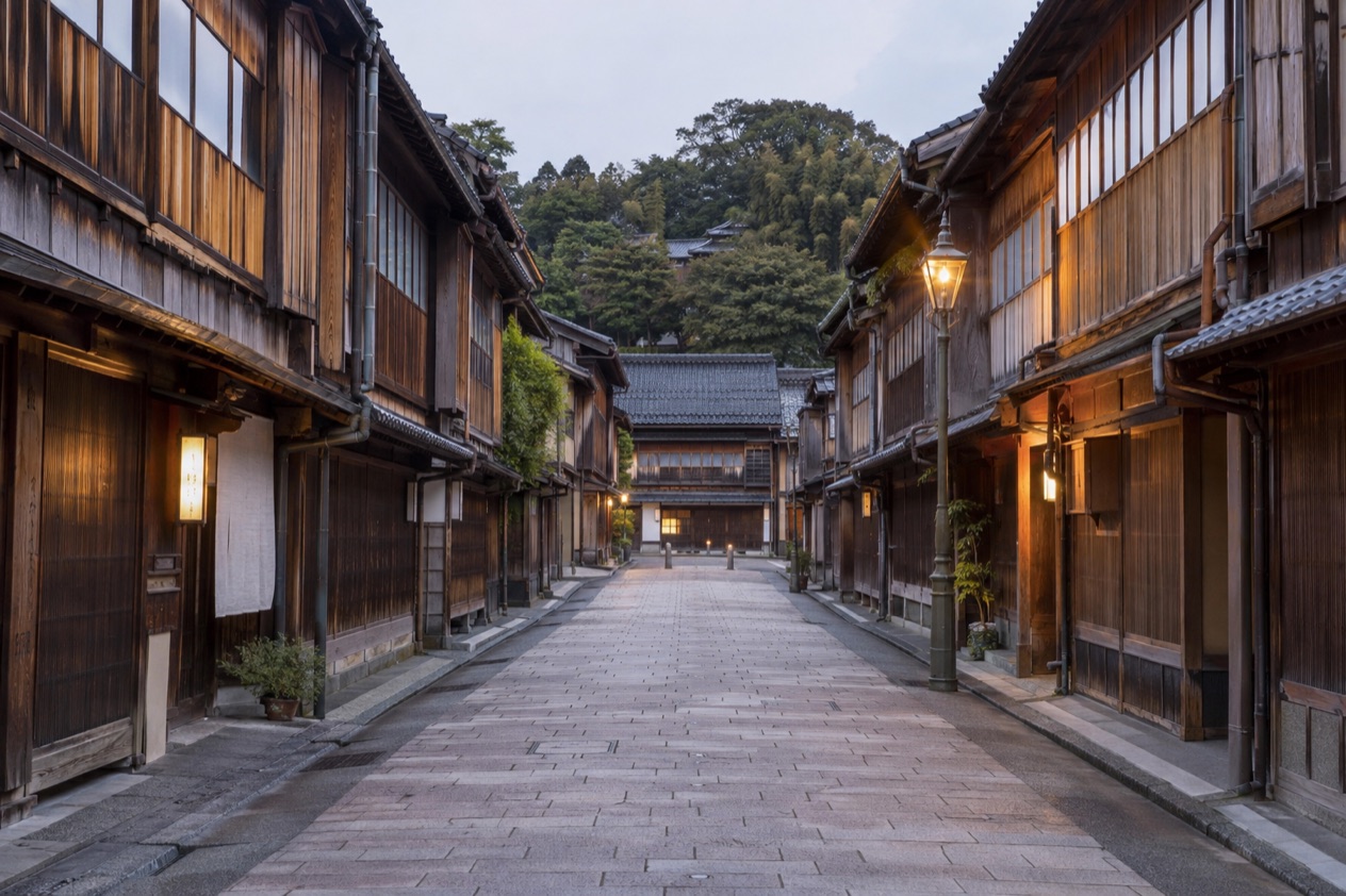 The Higashi Chaya district in Kanazawa