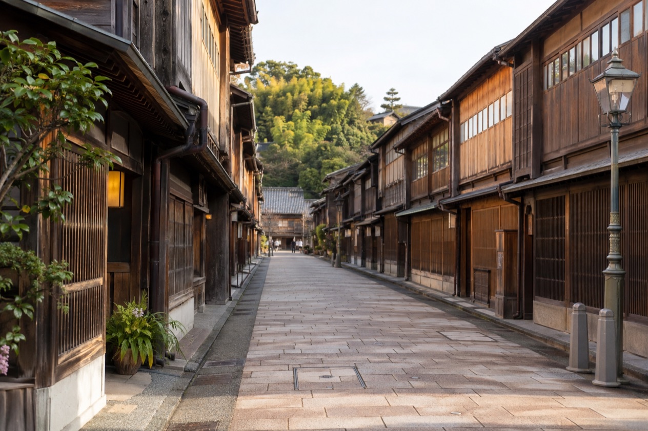 The Higashi Chaya district in Kanazawa