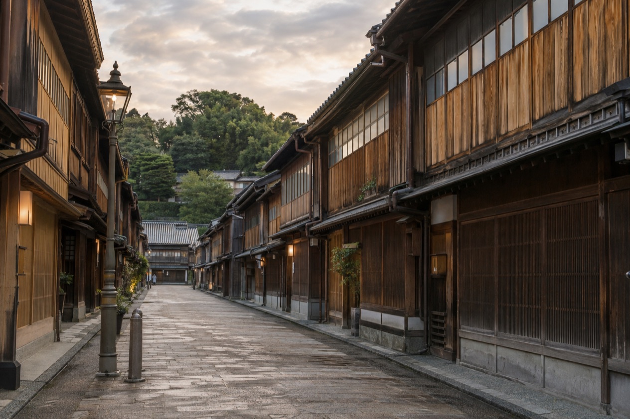 The Higashi Chaya district in Kanazawa