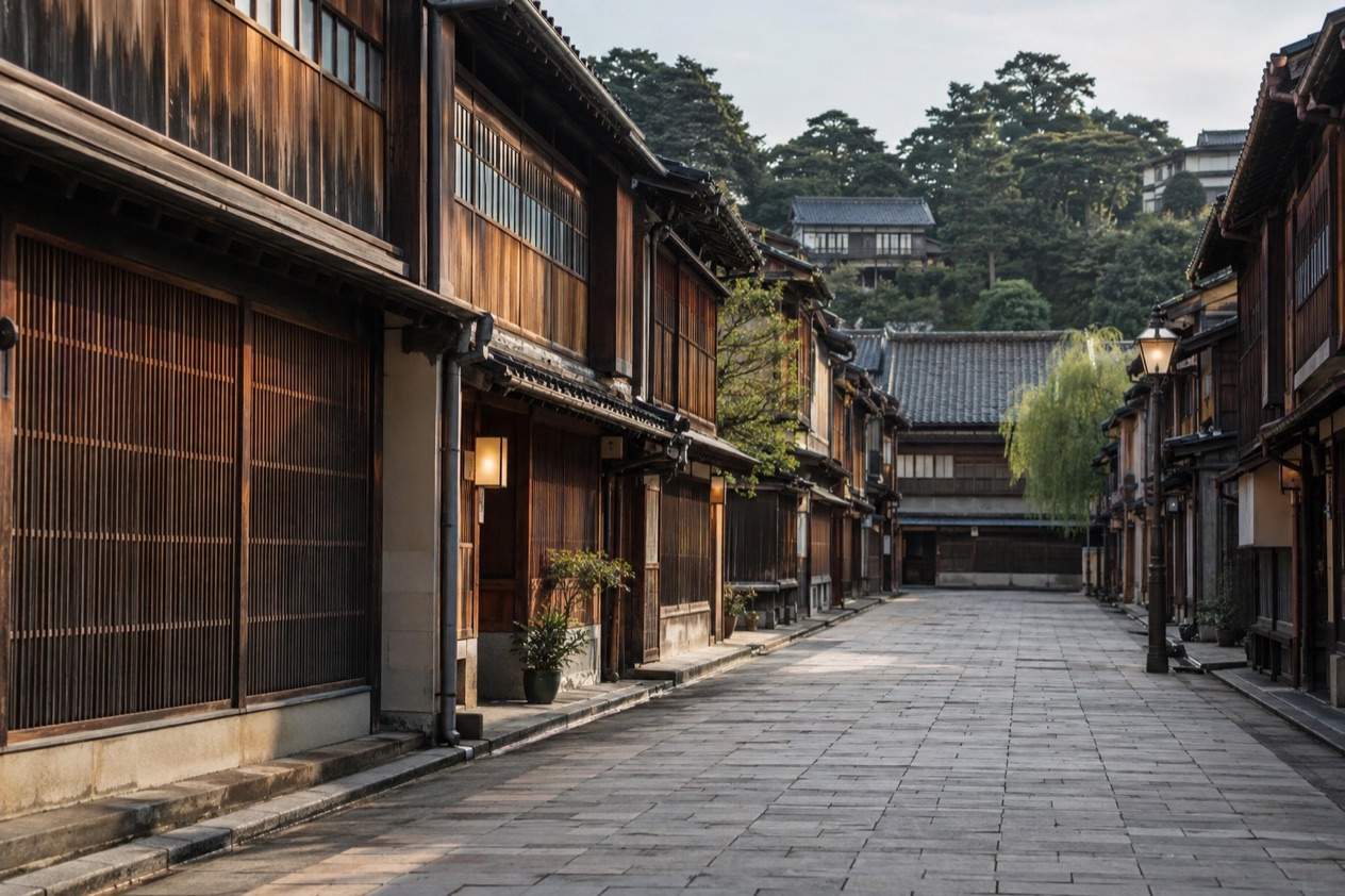 The Higashi Chaya district in Kanazawa