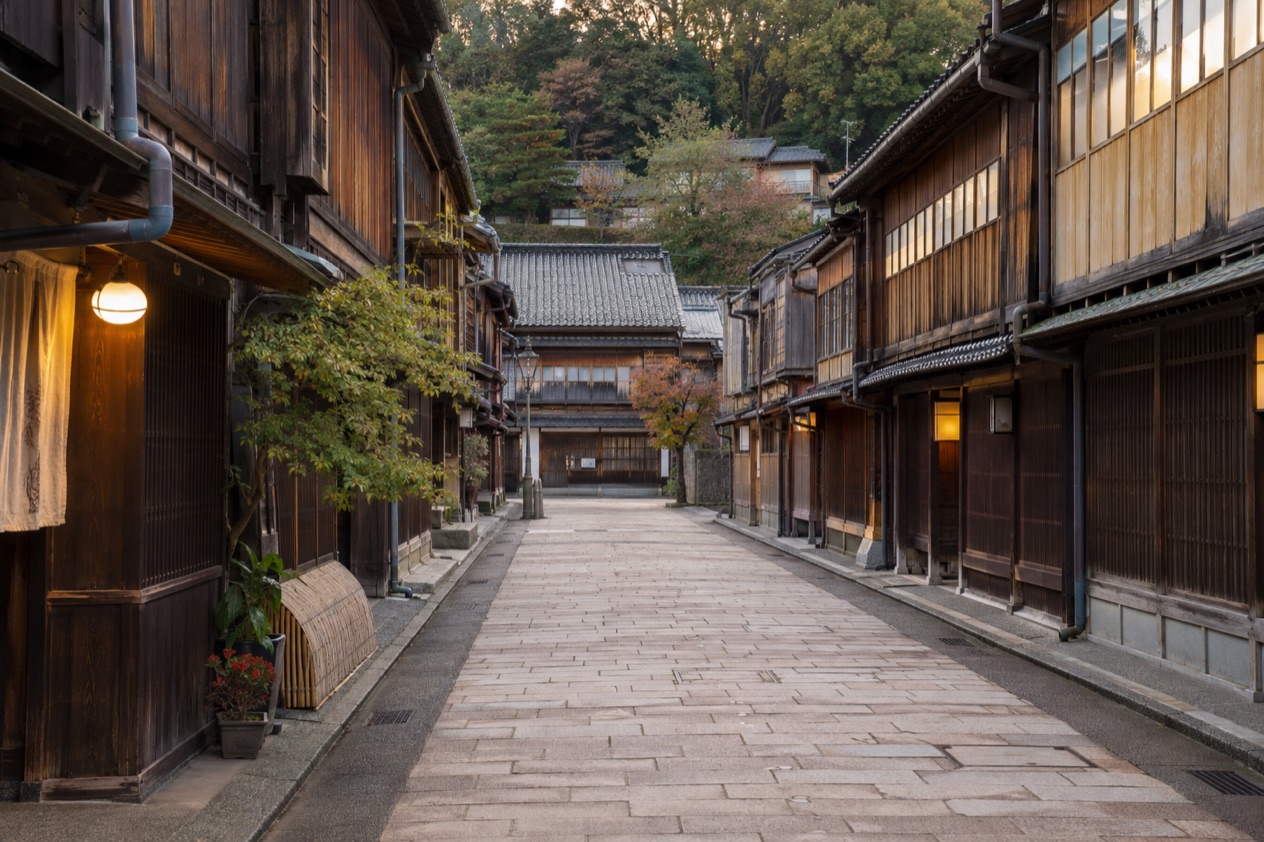 The Higashi Chaya district in Kanazawa