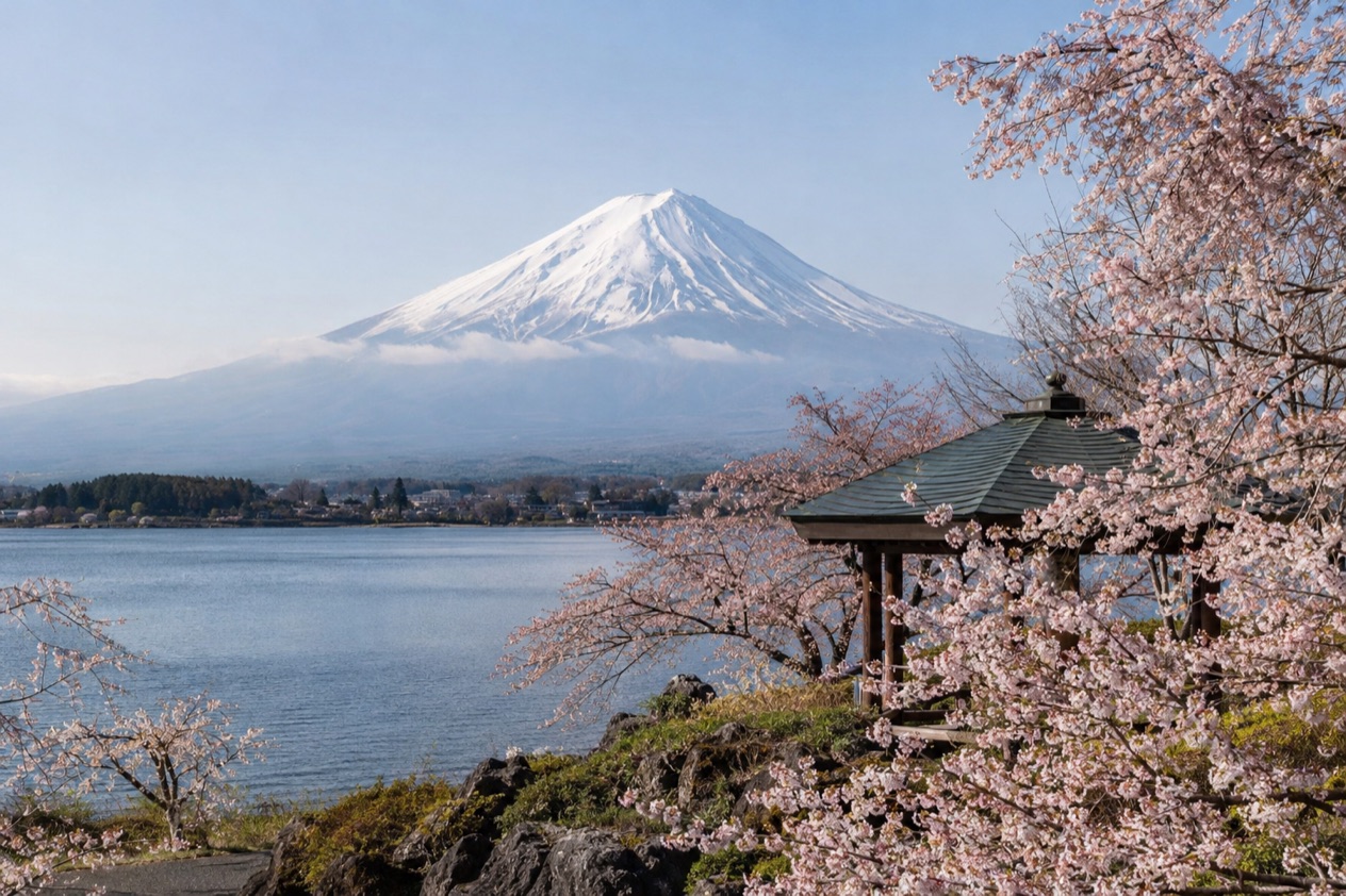 Lake Kawaguchi and Mount Fuji