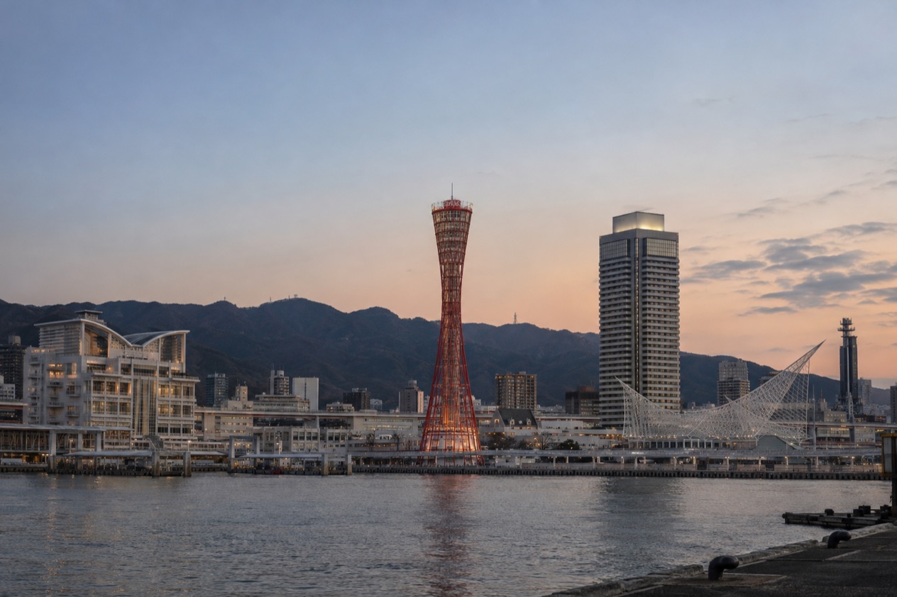 The harbor of Kobe in winter