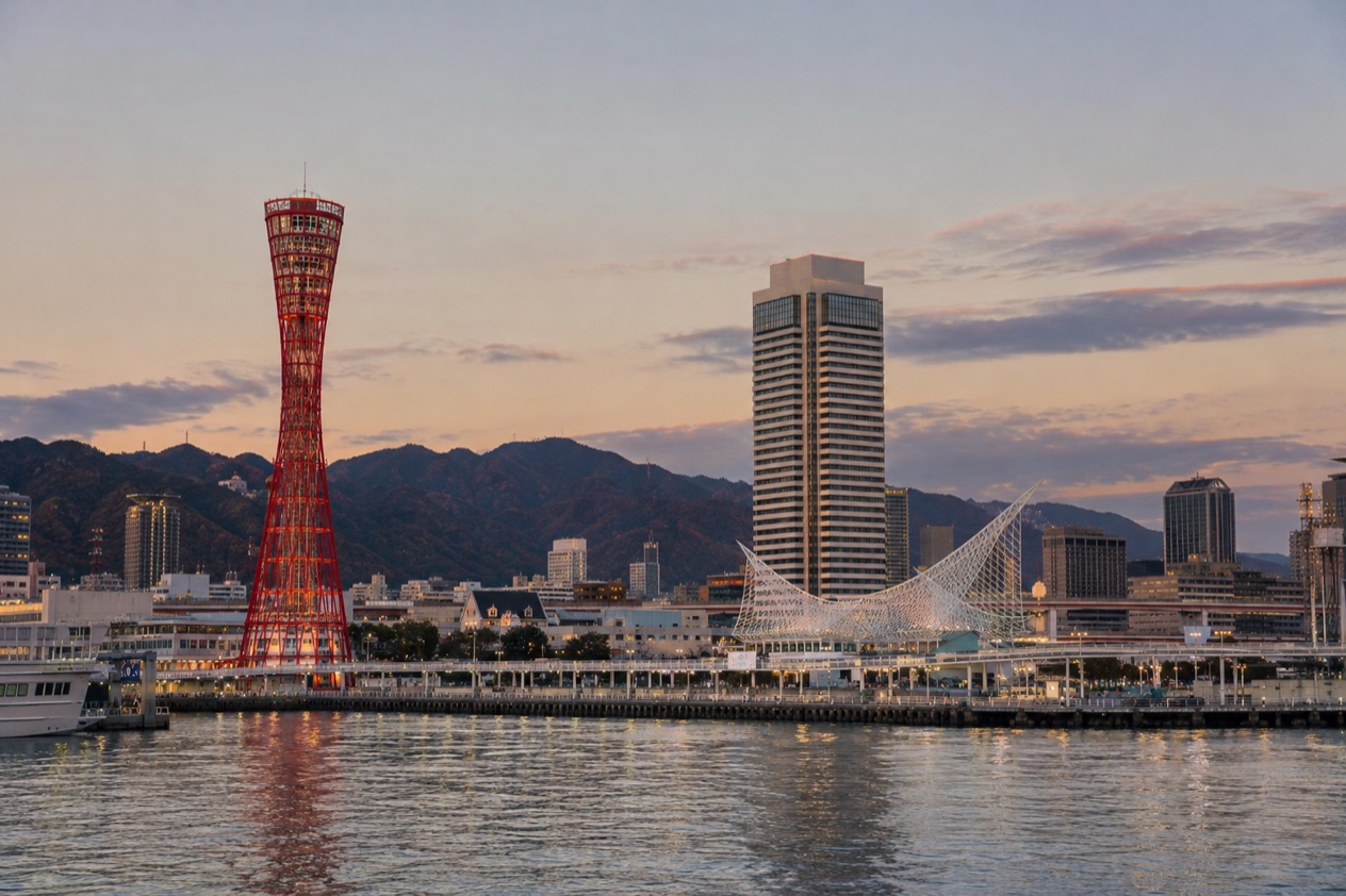 The harbor of Kobe in autumn
