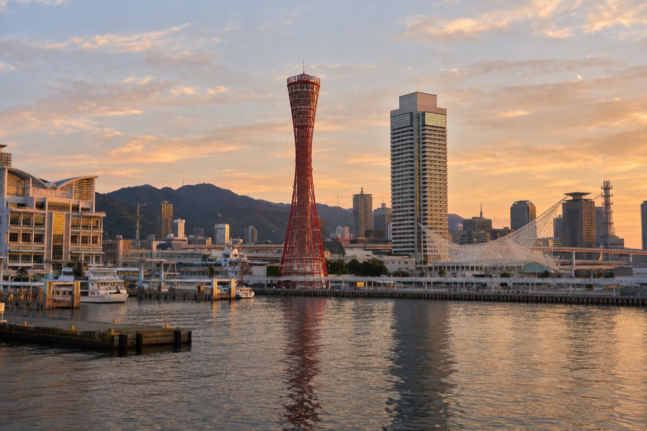 The harbor of Kobe in autumn
