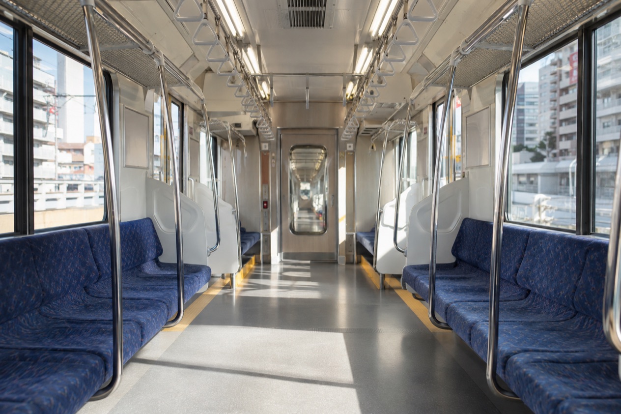 Inside a Tokyo subway car