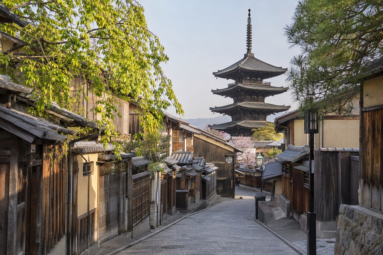 A street in Higashiyama, Kyoto in spring