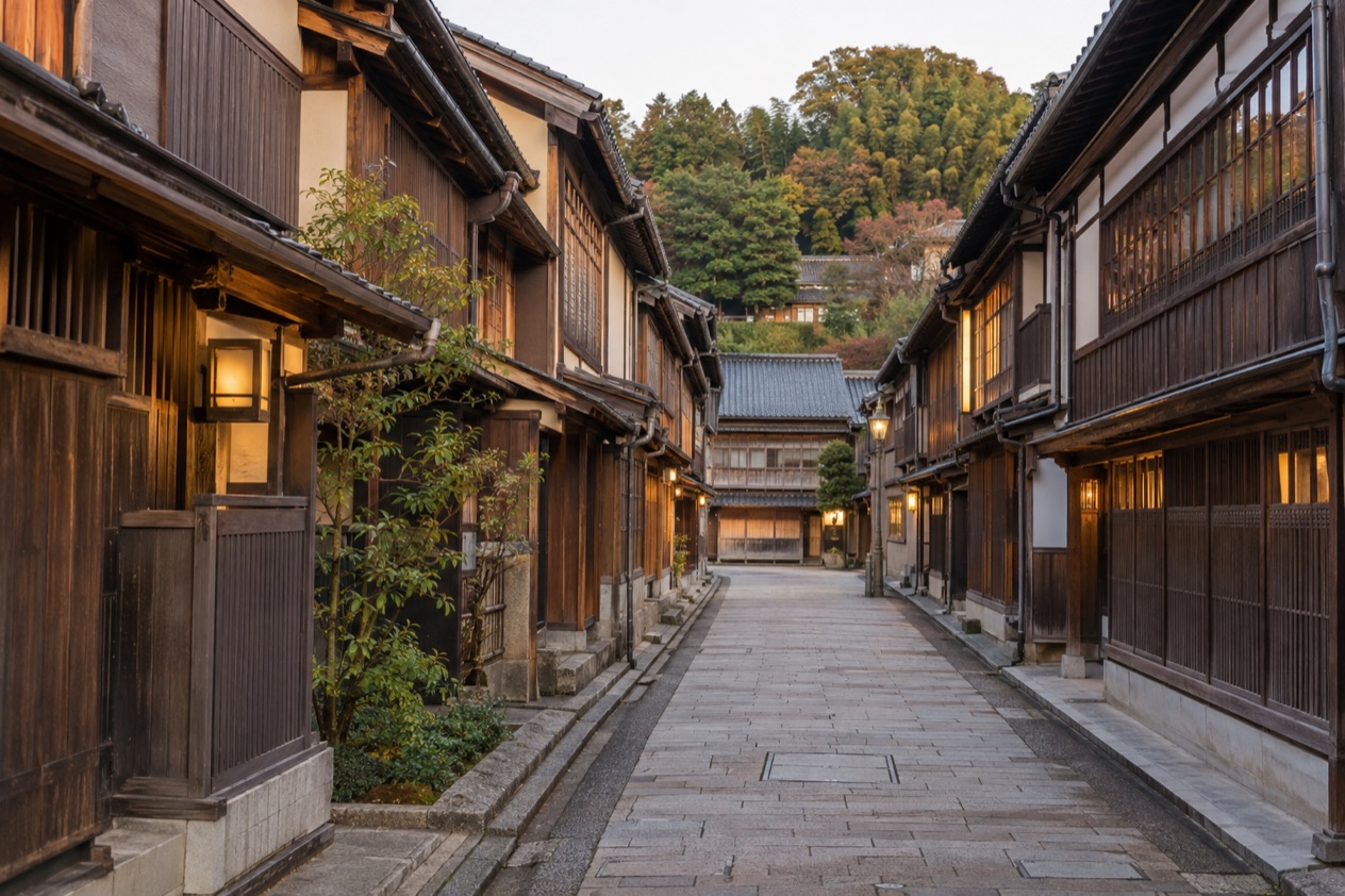 The Higashi Chaya district in Kanazawa