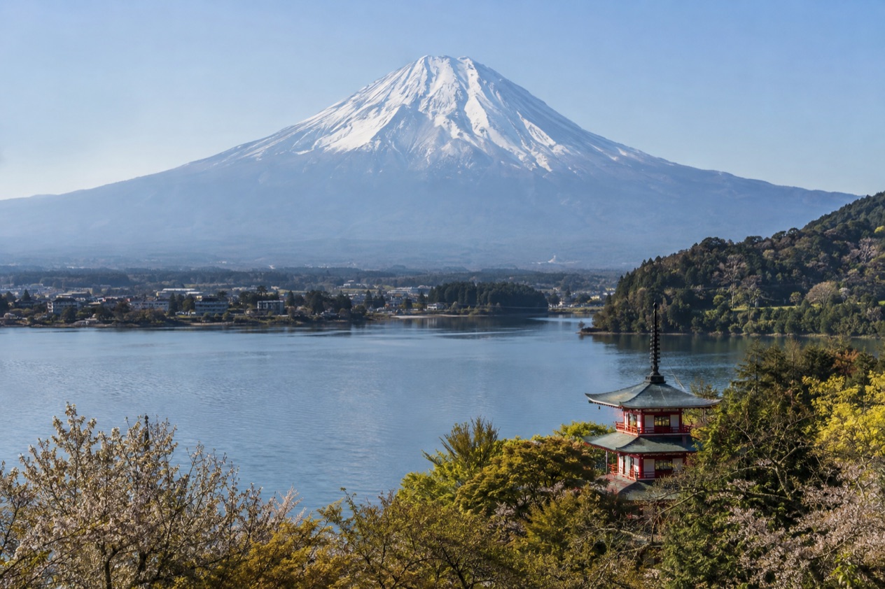 Mount Fuji and the Japanese countryside