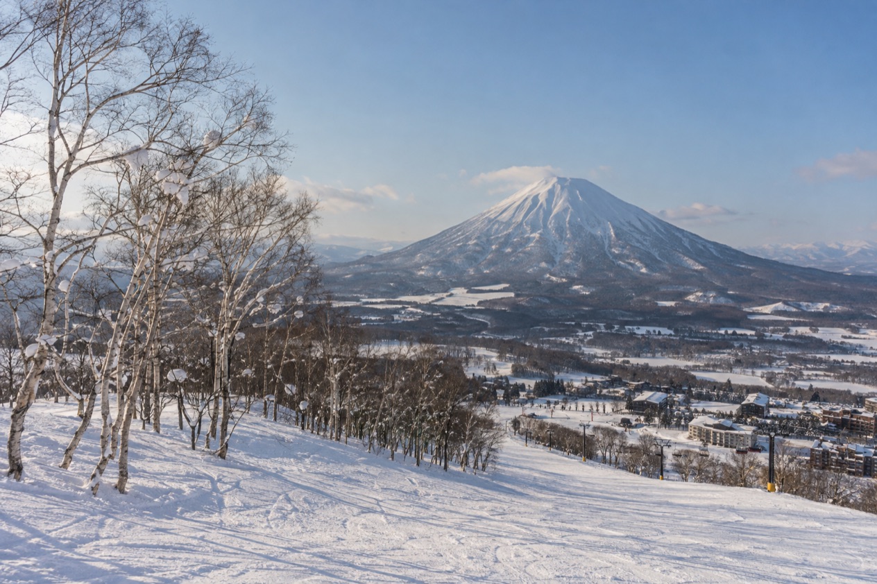 The slopes at Niseko in late winter