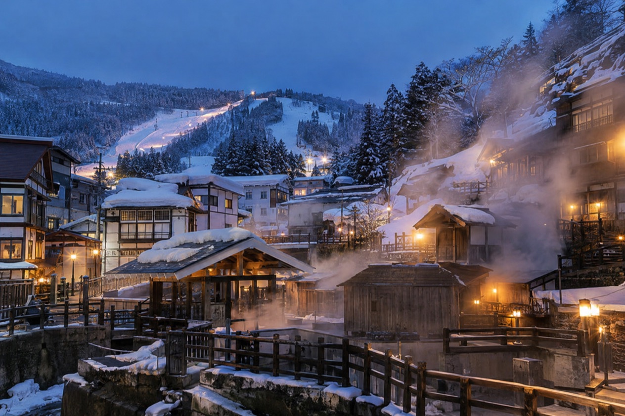 Nozawa Onsen in winter