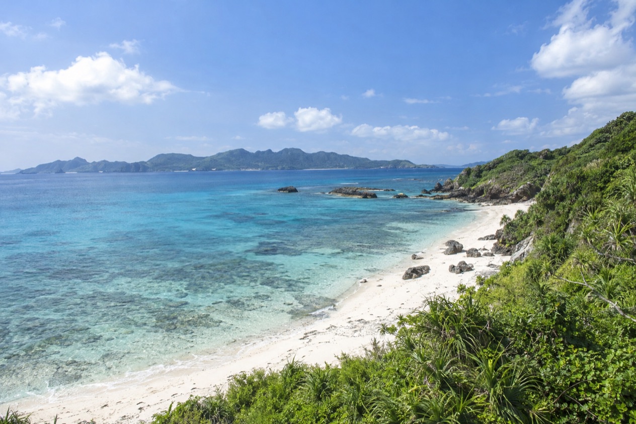 A beach on Okinawa in summer