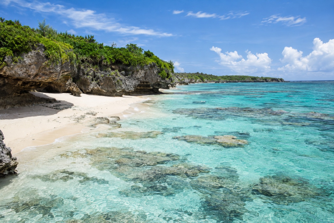 A beach on Okinawa in summer