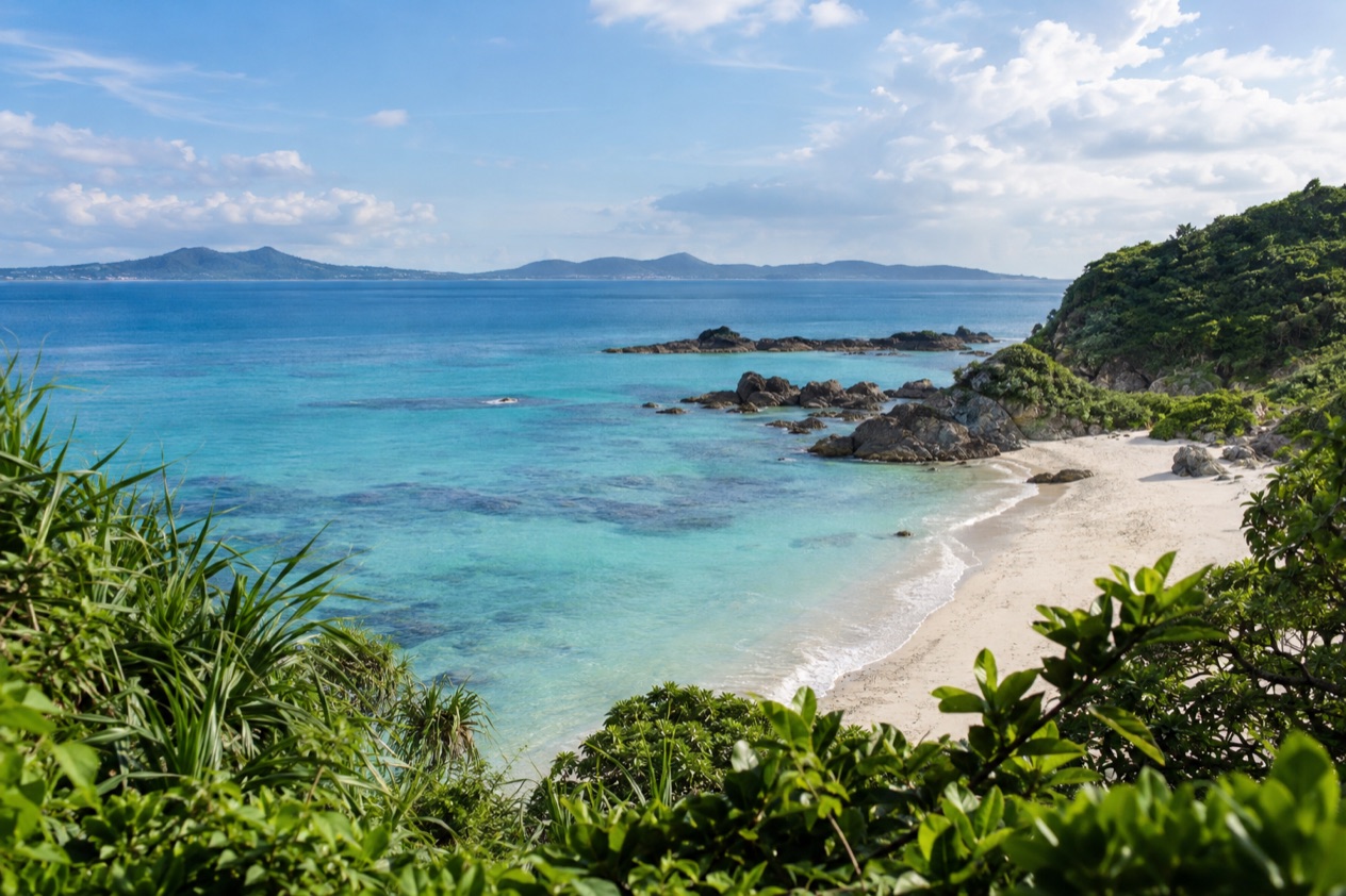A beach on Okinawa in spring