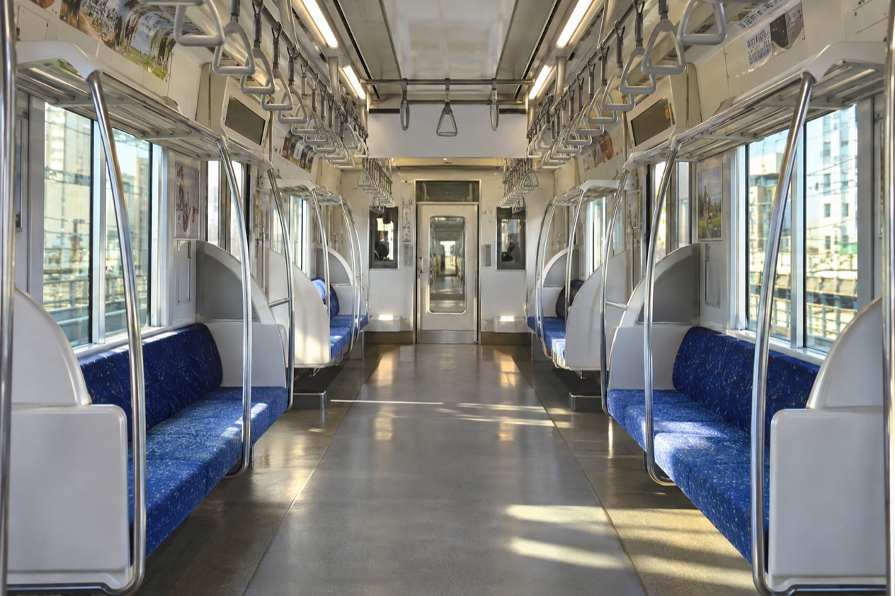 Inside a Tokyo subway car