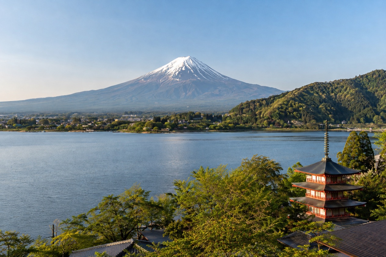 Mount Fuji and the Japanese countryside
