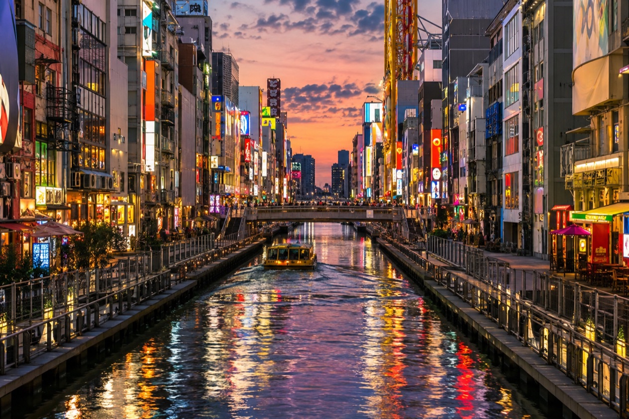 The Dotonbori canal in Osaka