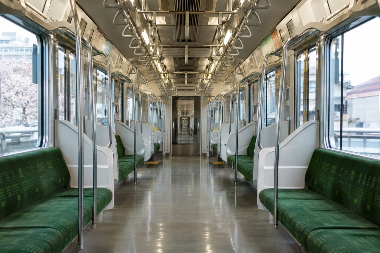 Inside a Tokyo subway car