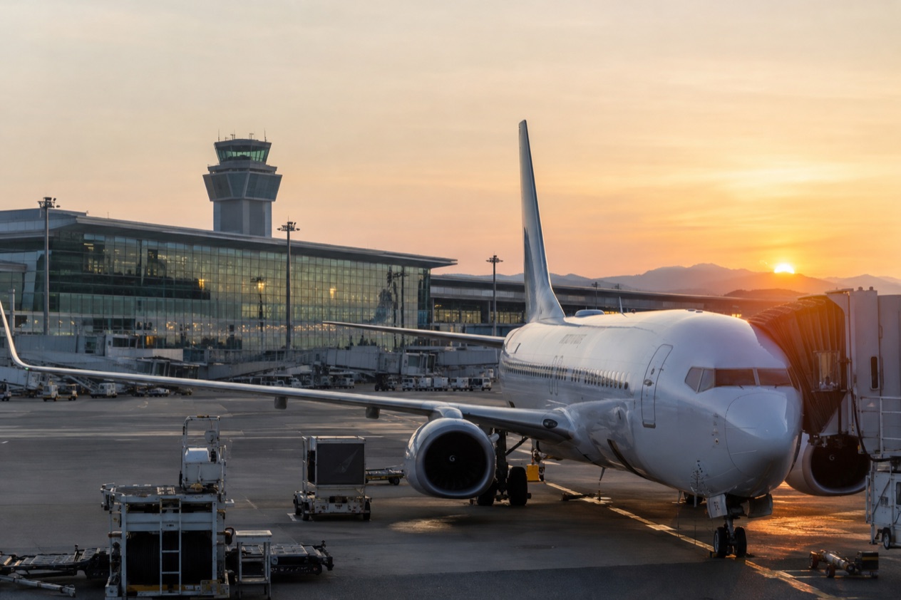 A jet at a Japanese airport