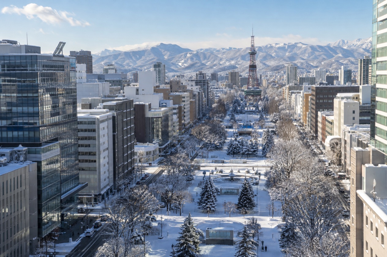Odori Park in Sapporo in winter