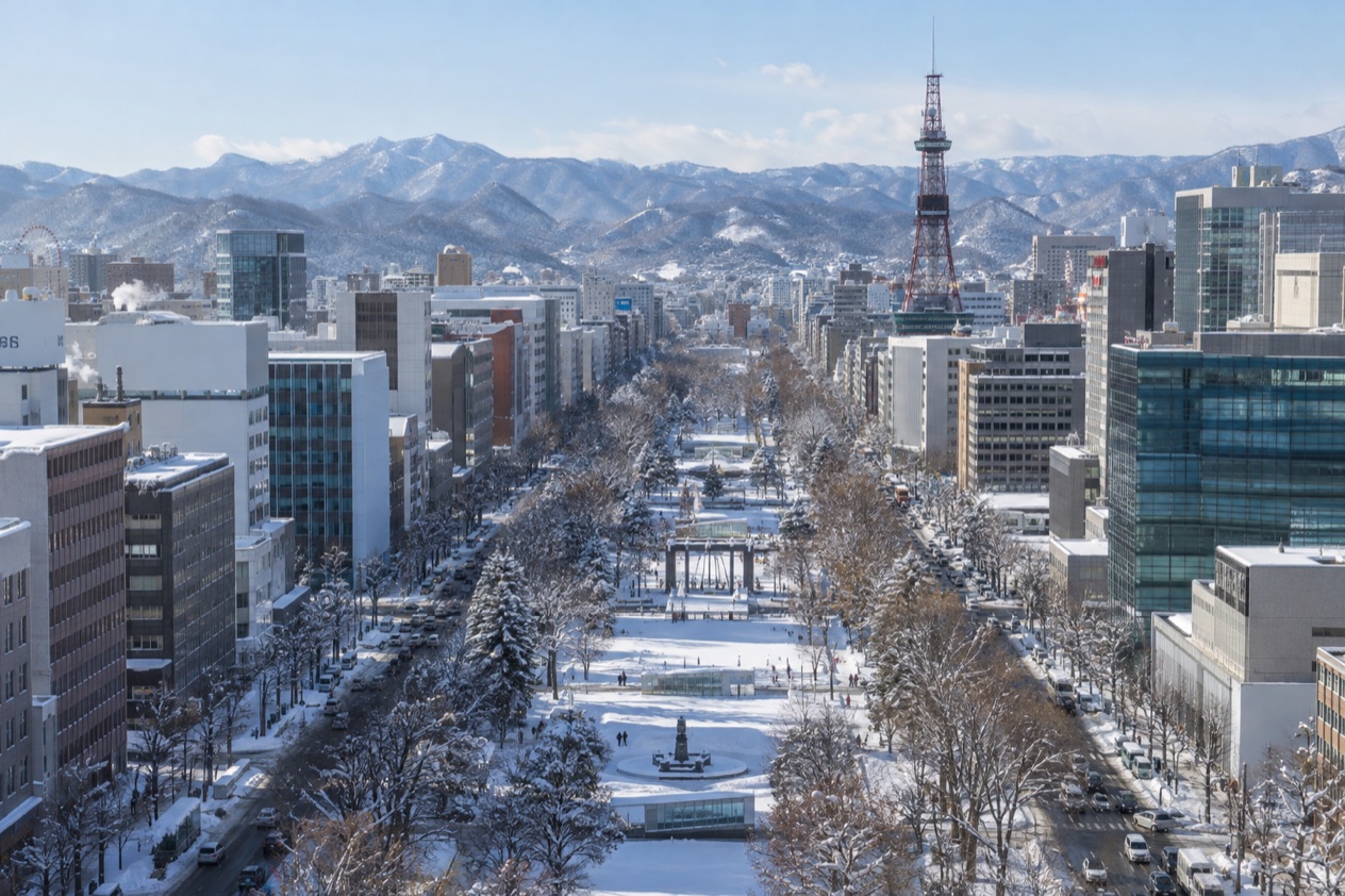 Odori Park in Sapporo in winter