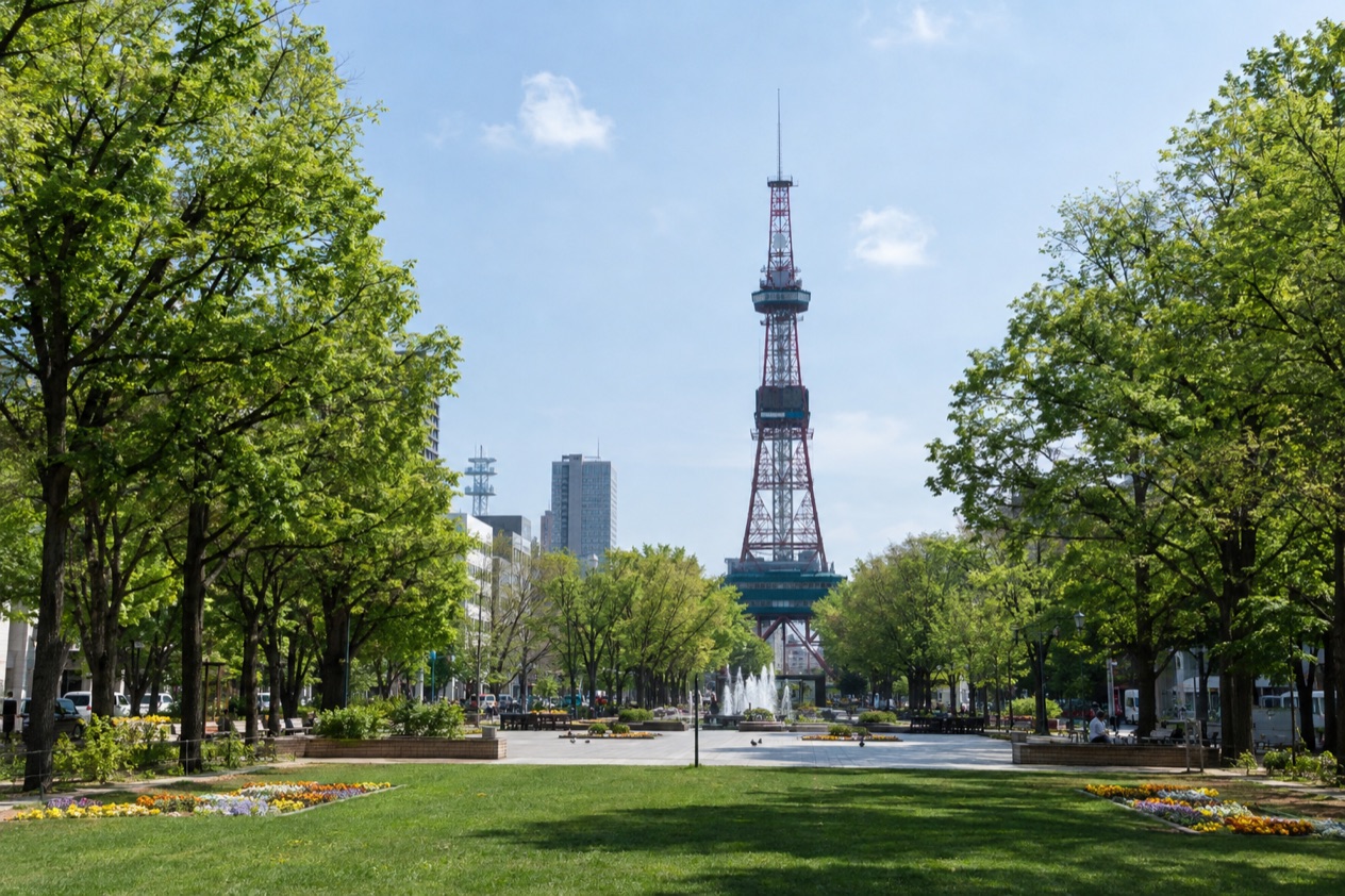 Odori Park in Sapporo in spring