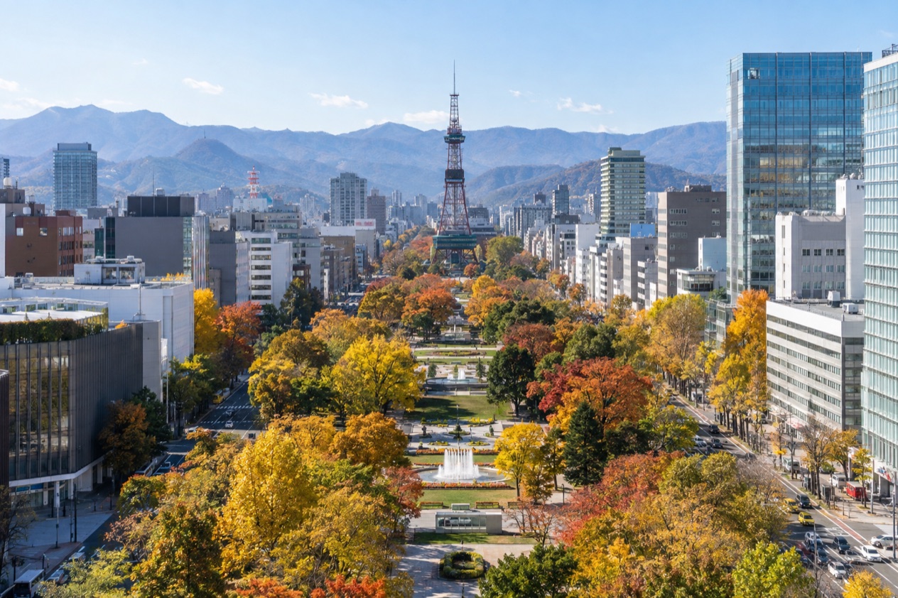 Odori Park in Sapporo in autumn