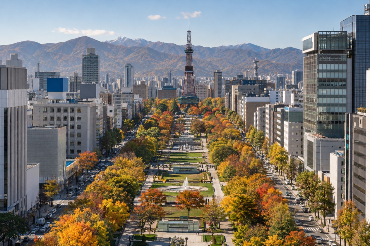 Odori Park in Sapporo in autumn