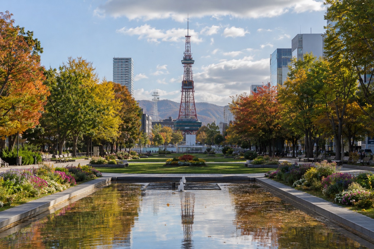 Odori Park in Sapporo in early autumn