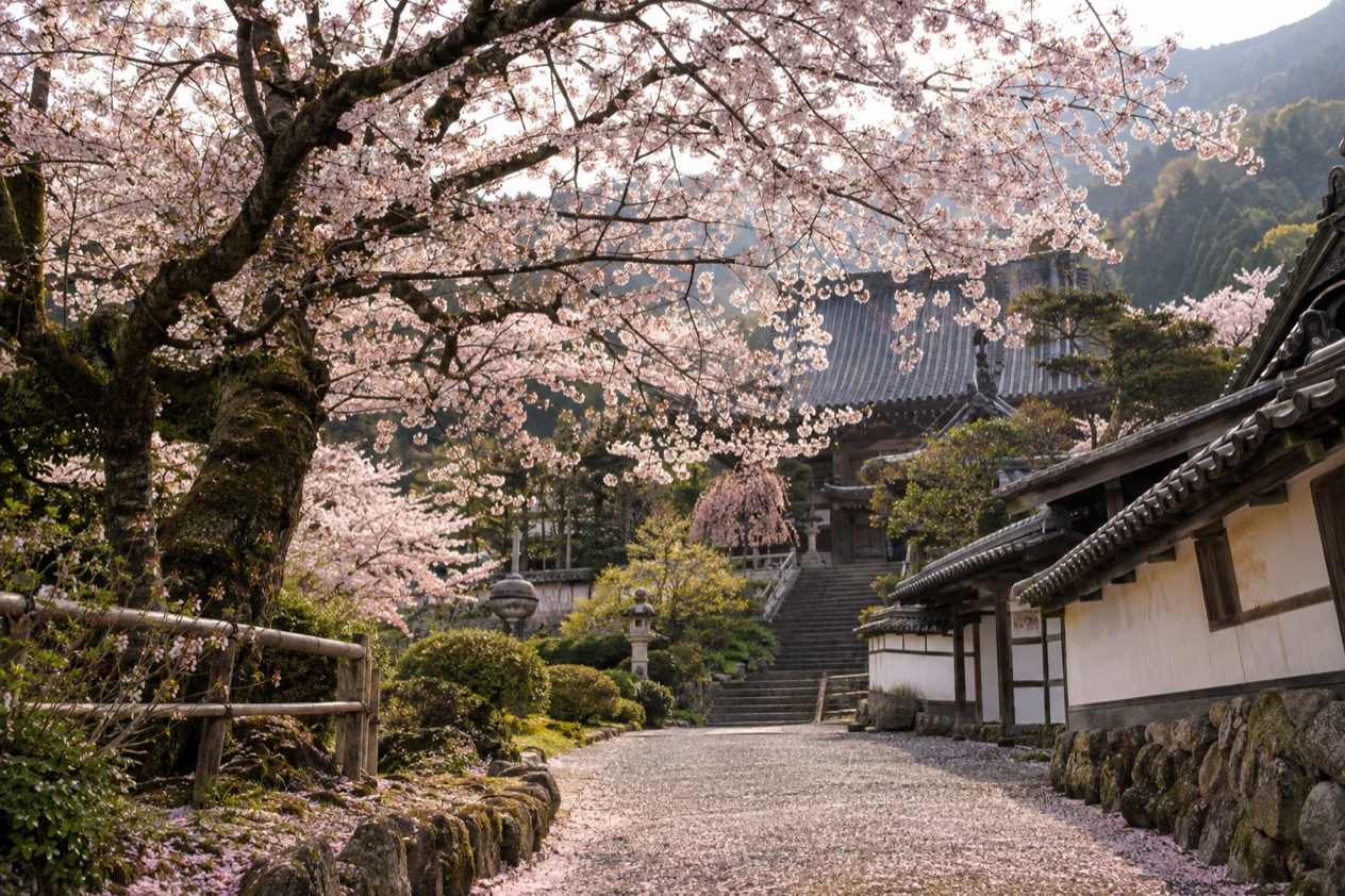 Cherry blossoms in full bloom