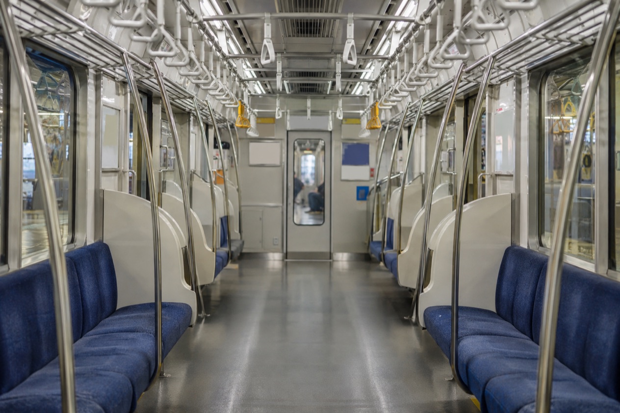 Inside a Tokyo subway car