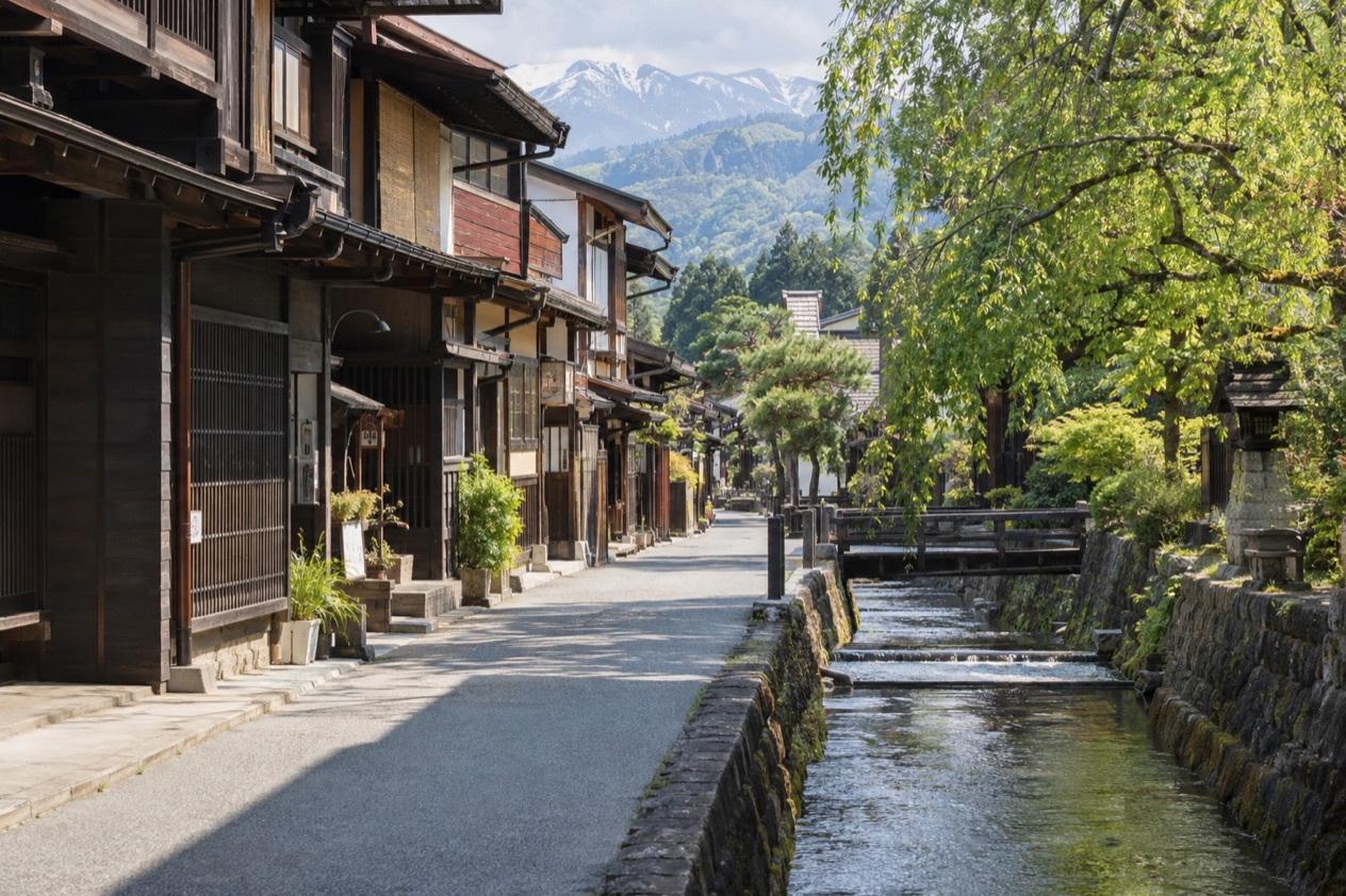 The old town of Takayama in summer