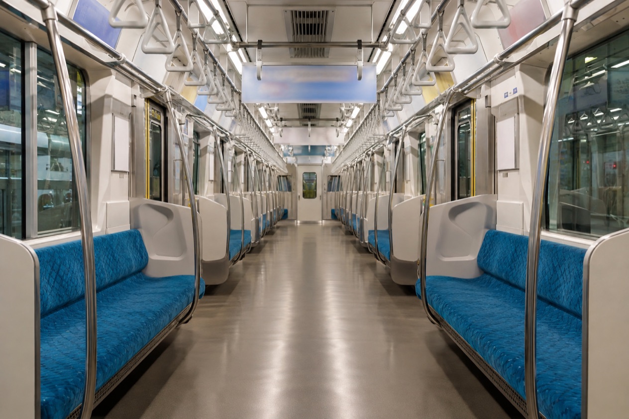 Inside a Tokyo subway car