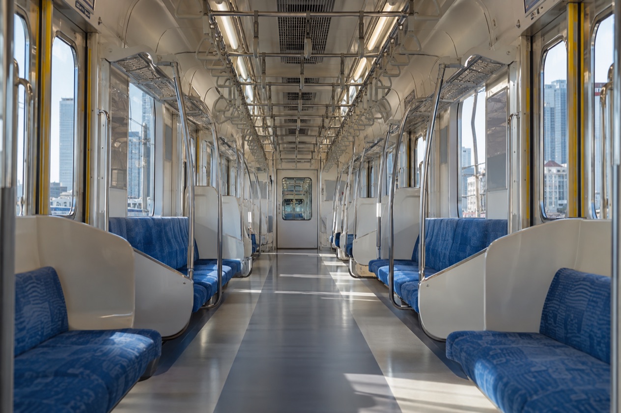 Inside a Tokyo subway car