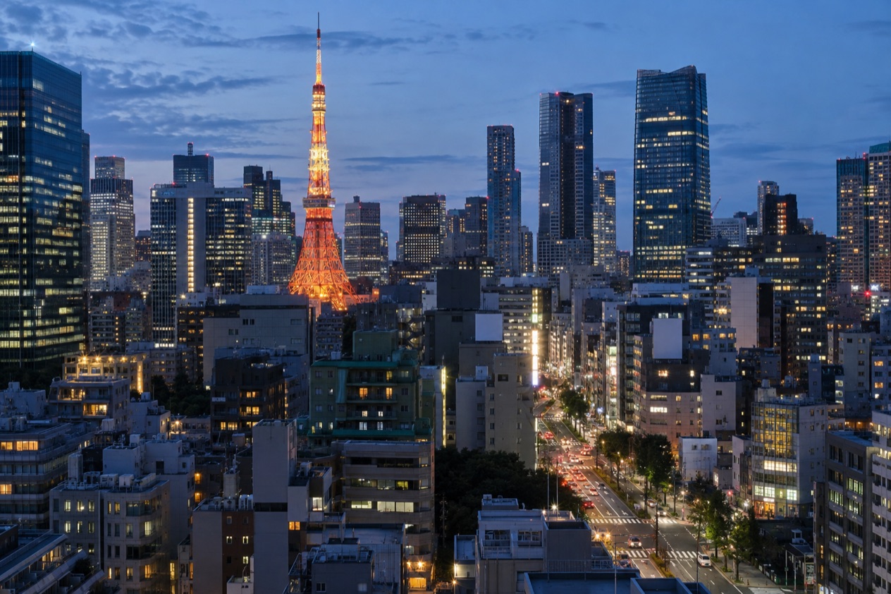 The Tokyo skyline