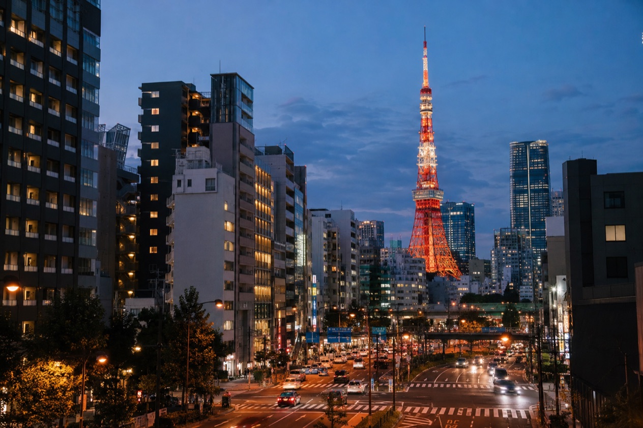 The Tokyo skyline