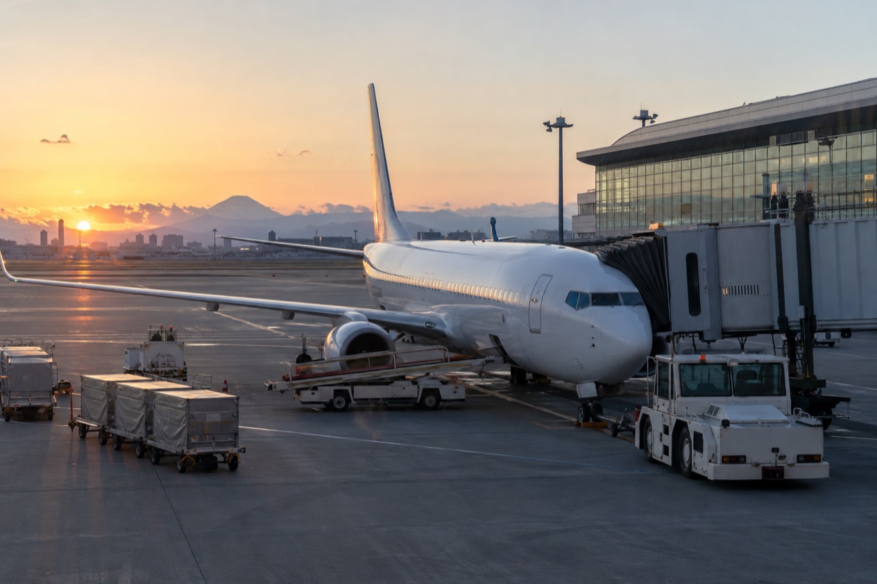 A jet at a Japanese airport
