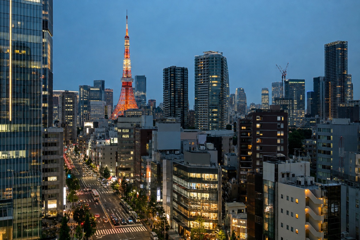 The Tokyo skyline