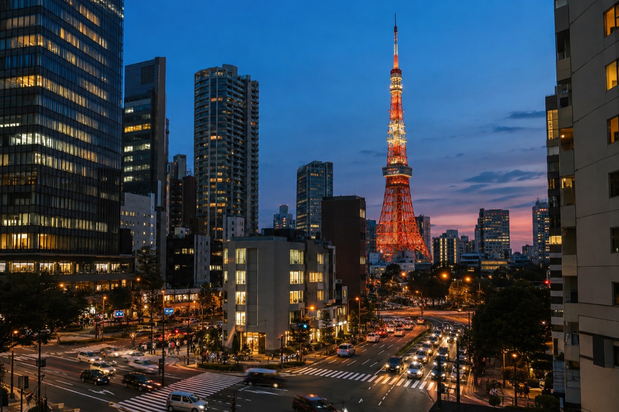 The Tokyo skyline