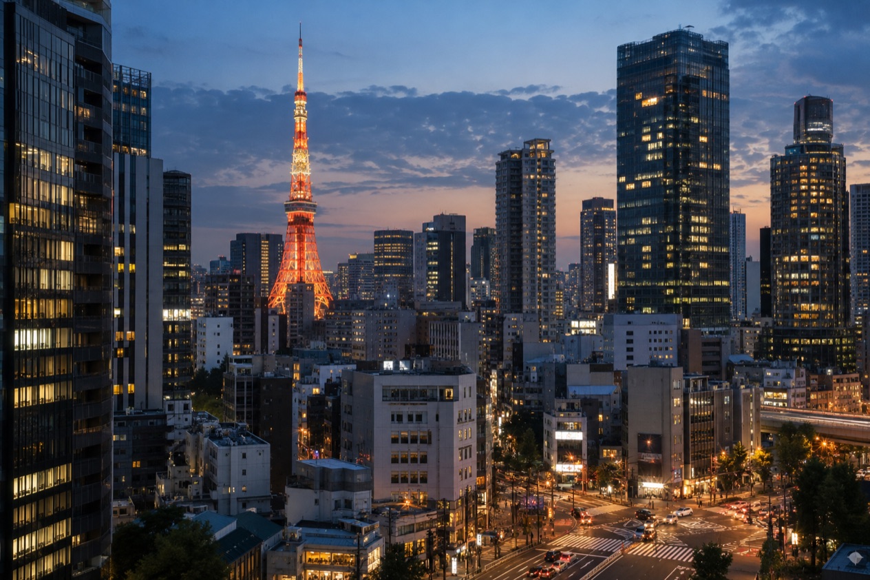 The Tokyo skyline