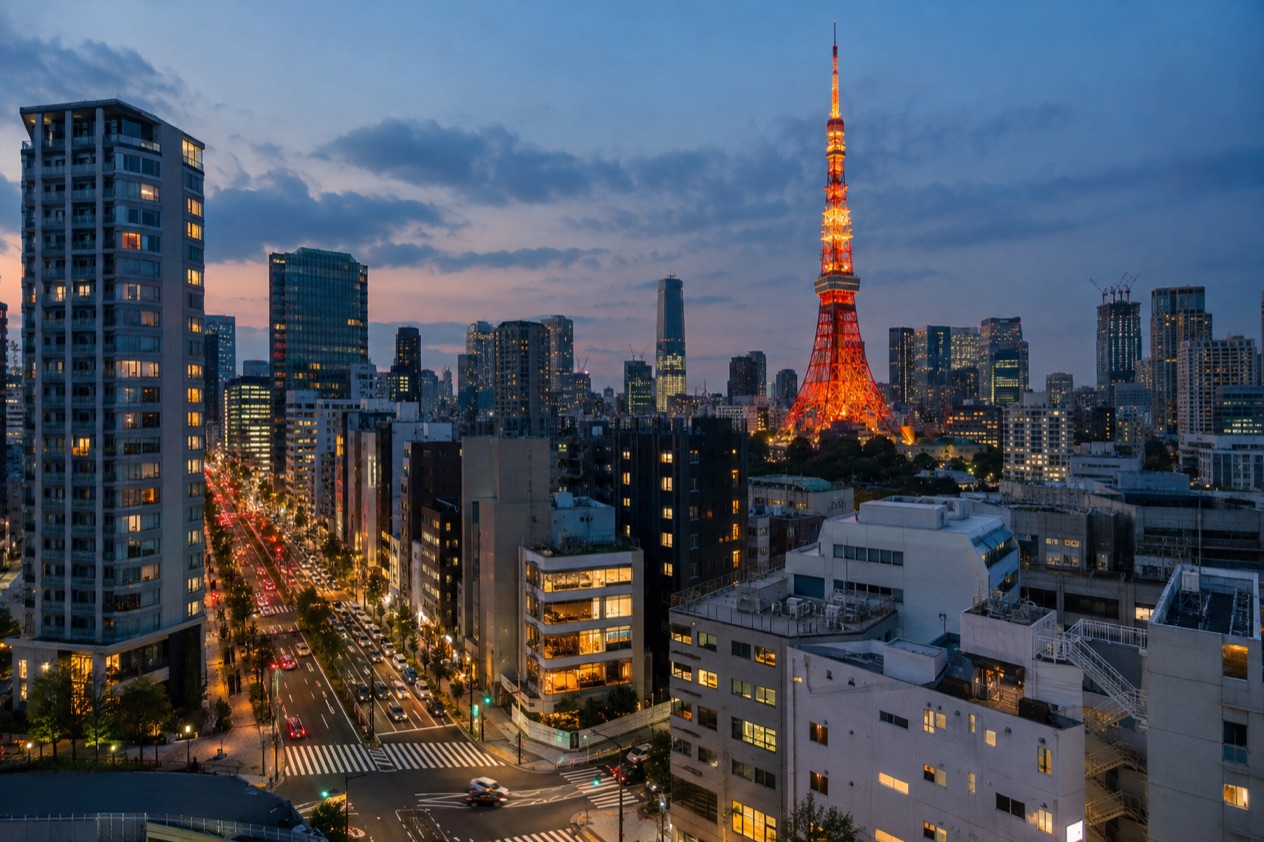 The Tokyo skyline