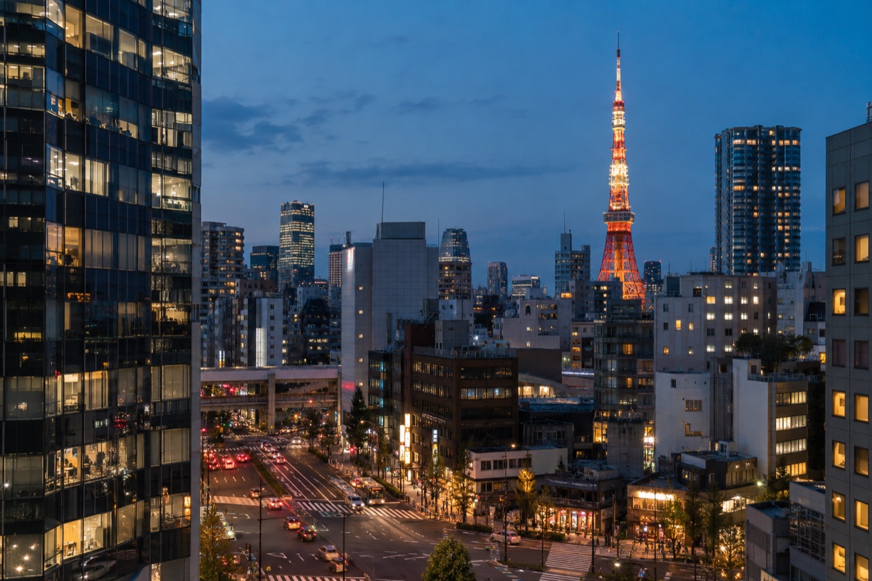 The Tokyo skyline