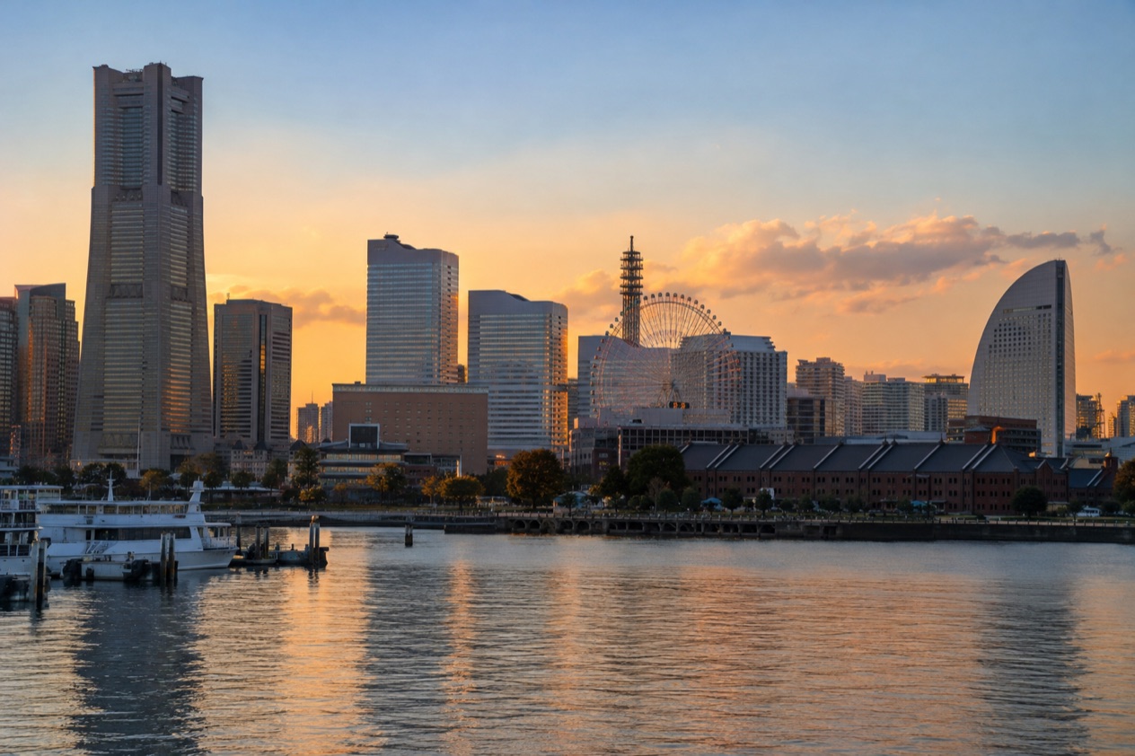 The Minato Mirai waterfront in Yokohama in autumn