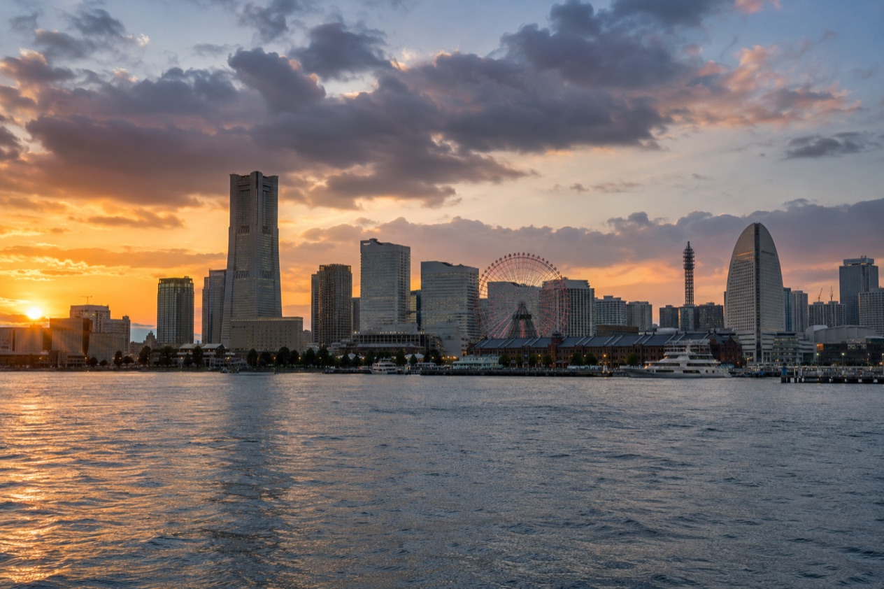 The Minato Mirai waterfront in Yokohama in early autumn