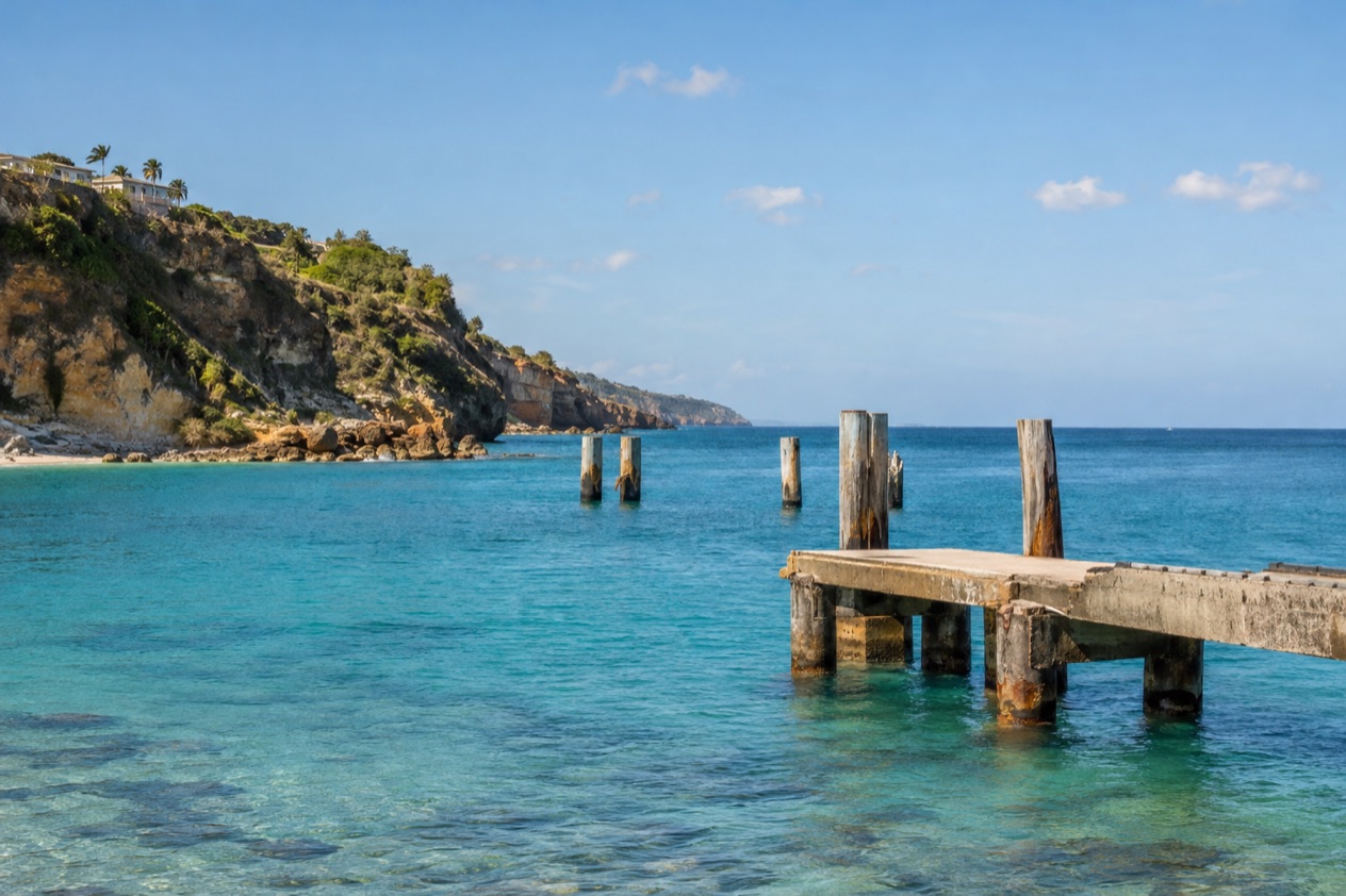 The coast near Aguadilla in the drier season