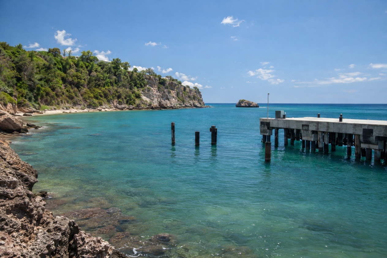 The coast near Aguadilla in the drier season