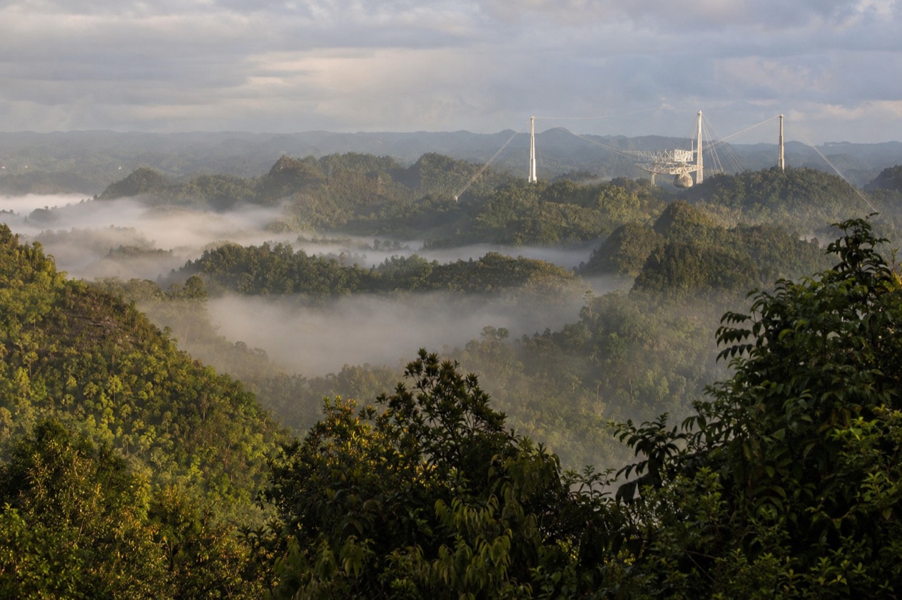 Green hills near the Arecibo Observatory site