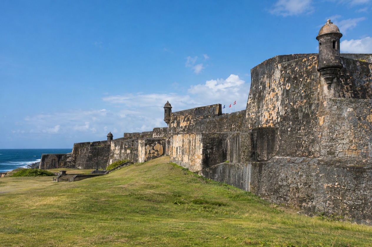 The walls of San Cristobal fort in San Juan