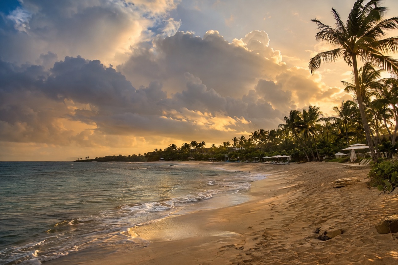 A beach at Dorado in the wetter months
