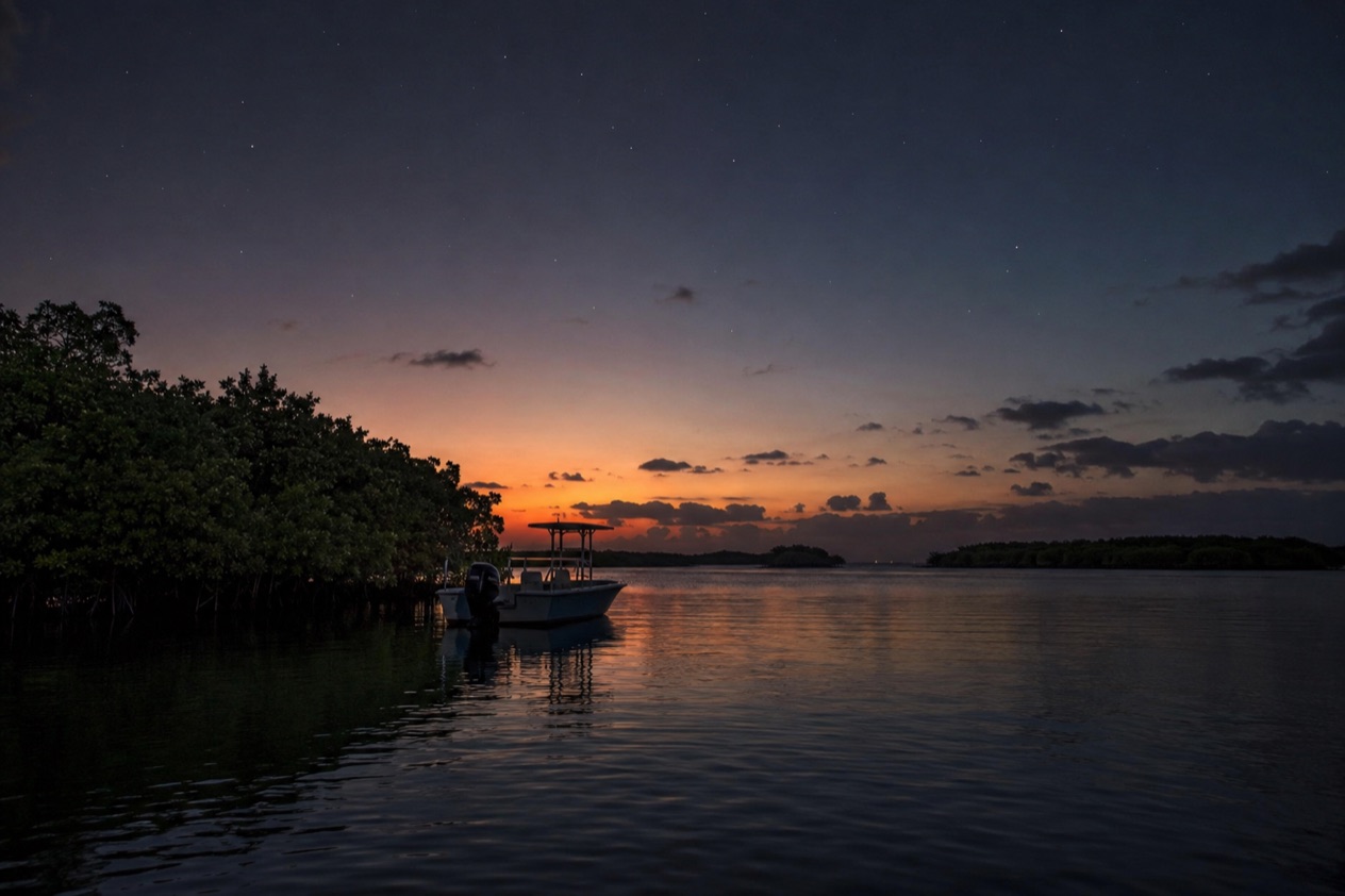 The bay at La Parguera at dusk